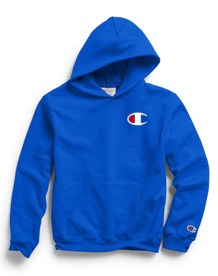 Champion Double Dry Giant C Logo Hoodie Meisjes - Blauw - Belgie 8960NQBDS